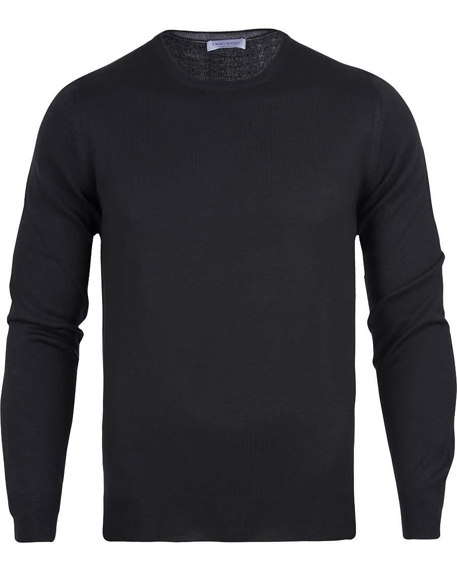 gran sasso merino fashion fit c-neck pullover black Handel 489j9